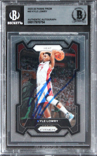 Heat Kyle Lowry Authentic Signed 2023 Panini Prizm #40 Card BAS Slabbed