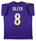Trent Dilfer Signed Baltimore Ravens Jersey (Beckett) Super Bowl XXXV Champ Q.B.