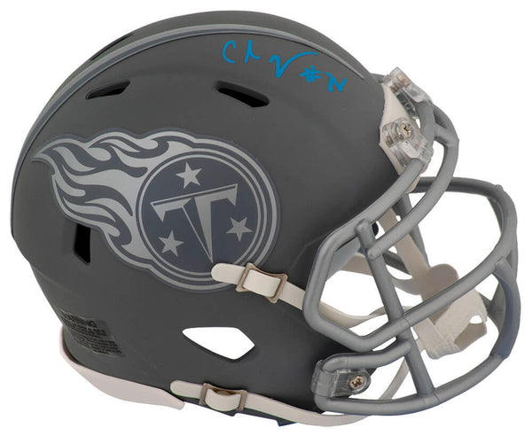 Chris Johnson Signed Titans SLATE Riddell Speed Mini Helmet - (SCHWARTZ COA)