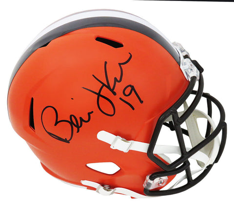 Bernie Kosar Signed Cleveland Browns Riddell Full Size Speed Rep Helmet (SS COA)