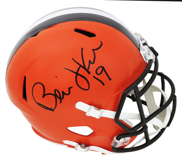 Bernie Kosar Signed Cleveland Browns Riddell Full Size Speed Rep Helmet (SS COA)