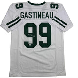 Autographed/Signed Mark Gastineau New York White Football Jersey JSA COA