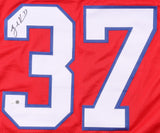 Rodney Harrison Signed Patriots Red Home Jersey (JSA) New England D.B /2003-2008