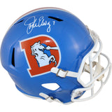 John Elway Autographed Denver Broncos F/S TB 75-96 Helmet Beckett Witness 50231