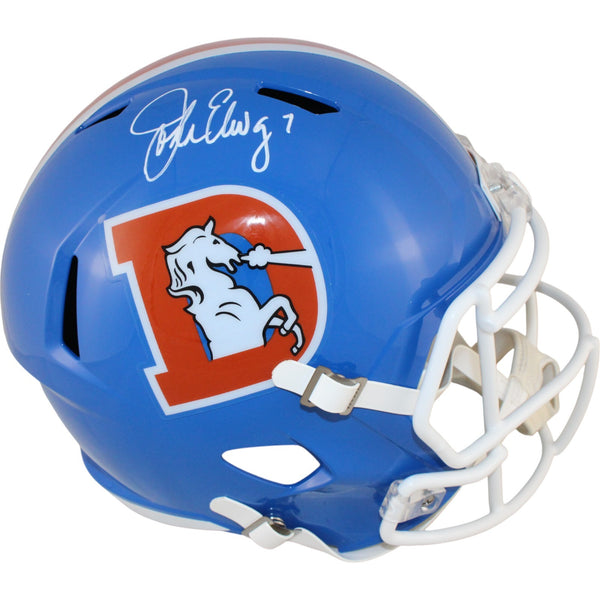 John Elway Autographed Denver Broncos F/S TB 75-96 Helmet Beckett Witness 50231