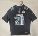 SAQUON BARKLEY SIGNED PHILADELPHIA EAGLES NIKE SCREENPRINT ALT SUPER BOWL JERSEY