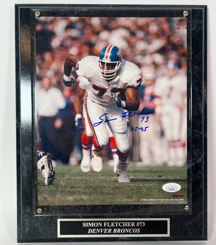 Simon Fletcher Authographed 8x10 Photo Inscribed "85-95" with Plaque JSA COA