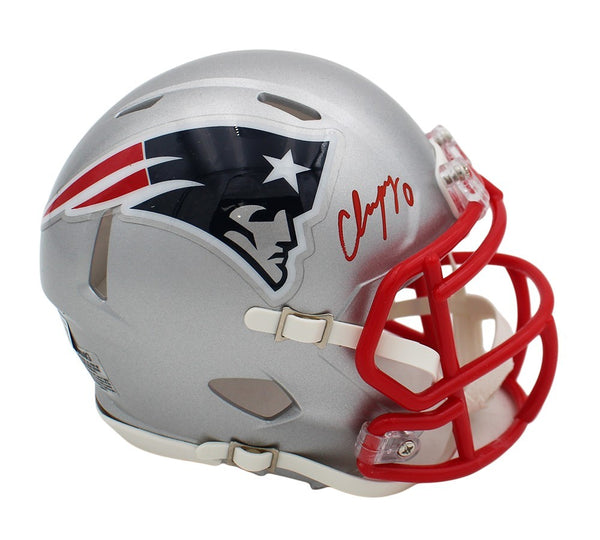 Christian Gonzalez Signed New England Patriots Speed NFL Mini Helmet