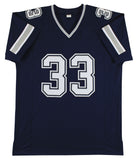 Tony Dorsett Authentic Signed Navy Blue Pro Style Jersey BAS Witnessed