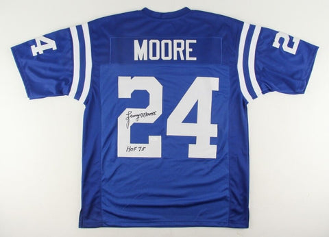 Lenny Moore Signed Baltimore Colts Jersey Inscribed "HOF 75" (JSA COA)