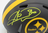 Hines Ward Signed Steelers Eclipse Black Mini Helmet Beckett 151601