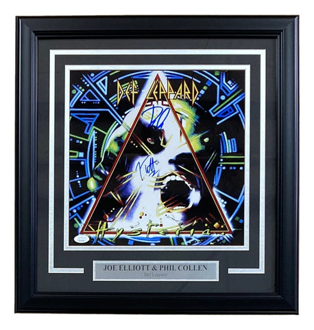 Joe Elliott Phil Collen Signed Framed 12x12 Def Leppard Photo JSA ITP