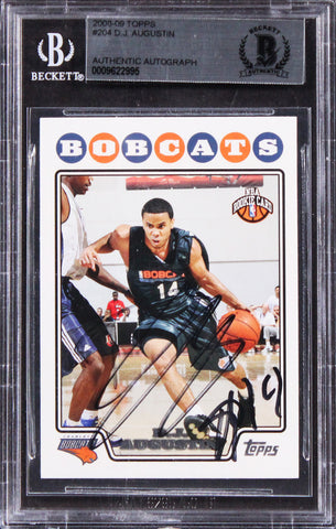 Bobcats D.J. Augustin Authentic Signed 2008 Topps #204 Rookie Card BAS Slabbed