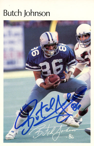 Butch Johnson Autographed Dallas Cowboys Mini Poster Beckett 46124