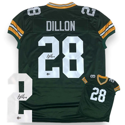 AJ Dillon Autographed SIGNED Game Cut Style Jersey - Beckett