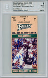 Brian Dawkins Autographed 10/24/1999 Ticket Stub w/Pick 6 Grade 8 BAS 42976