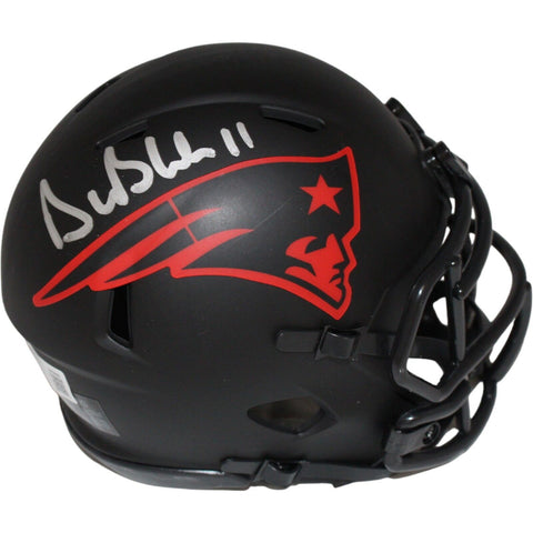Drew Bledsoe Signed New England Patriots Eclipse Mini Helmet Beckett 42413