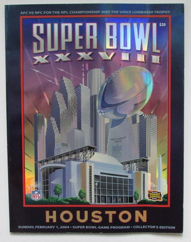 2004 Super Bowl XXXVIII Hologram Game Program Patriots vs. Panthers 167699