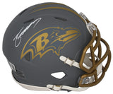 Zay Flowers Autographed Baltimore Ravens 'Slate' Mini Speed Helmet Beckett