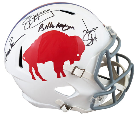 Bills (3) Kelly, Thomas & Reed Signed 65-73 TB F/S Speed Rep Helmet BAS Witness