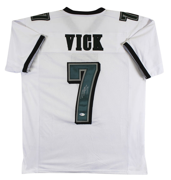 Michael Vick Authentic Signed White Pro Style Jersey BAS Witnessed #WC28349