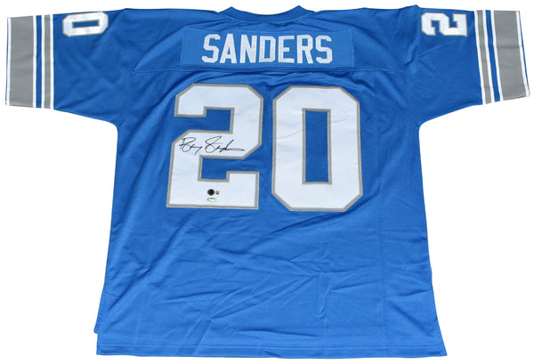 BARRY SANDERS SIGNED DETROIT LIONS #20 THROWBACK MITCHELL & NESS JERSEY BECKETT
