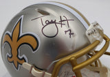 Taysom Hill Autographed Signed Saints Flash Gold Mini Helmet Beckett QR #BE17580