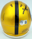 TERRY BRADSHAW AUTOGRAPHED STEELERS FLASH YELLOW MINI HELMET BECKETT QR 201705