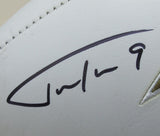 Justin Tucker Signed/Auto White Ravens Logo SB XLVII Champs Football JSA 189765