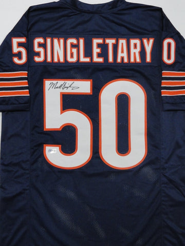 Bears MIKE SINGLETARY Signed Custom Replica Navy Chicago Jersey AUTO - BAS