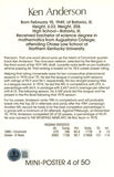 Ken Anderson Autographed Bengals Mini Poster 4/50 NFL MVP BAS 46149