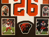 FRAMED CLEVELAND BROWNS GREEDY WILLIAMS AUTOGRAPHED SIGNED JERSEY BECKETT COA