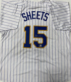 BEN SHEETS Signed Custom Replica Brewers Pinstripe Jersey AUTO - BAS