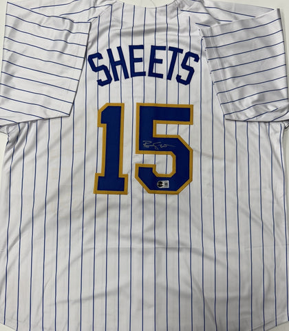 BEN SHEETS Signed Custom Replica Brewers Pinstripe Jersey AUTO - BAS