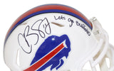 Cole Beasley Signed Buffalo Bills Speed Mini Helmet Go Buffalo Beckett 30832