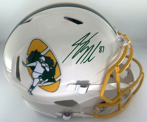 Packers JORDY NELSON Signed Full Size RETRO Authentic Speed Helmet AUTO - BAS