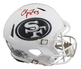 49ers Christian McCaffrey Signed STS III F/S Speed Proline Helmet W/ Case Fan