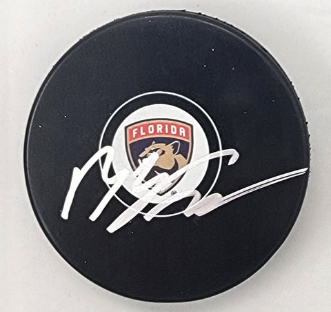 Mackie Samoskevich Signed Florida Panthers Hockey Puck Beckett Authenticated