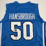 Autographed/Signed Tyler Hansbrough UNC North Carolina Blue Jersey BAS COA