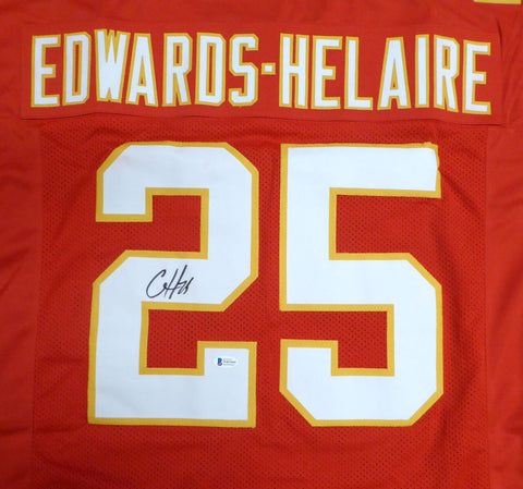 Chiefs Clyde Edwards-Helaire Autographed Signed Red Jersey Beckett QR #WH31045