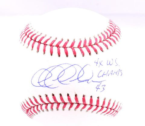 Jeff Nelson Autographed Rawlings OML Baseball w/ 4x Champs - Beckett W Hologram