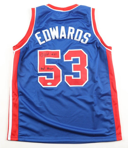 James Edwards Signed Detroit Pistons Jersey Inscribed "Bad Boys" (JSA) Center