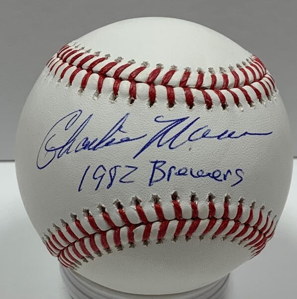 Milw Brewers CHARLIE MOORE Signed Official MLB Baseball AUTO w/ 1982 Brewers JSA
