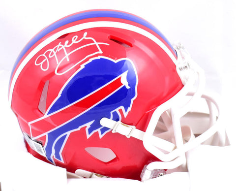 Jim Kelly Autographed Buffalo Bills 87-01 Speed Mini Helmet-BeckettW Holo *White