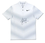 Nike Golf Tiger Woods Autographed Nike White/Wolf Grey/Black Polo UDA LE 50