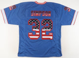 O J Simpson Signed Buffalo Bills Stars & Stripes Jersey (JSA COA) 5xPro Bowl R.B