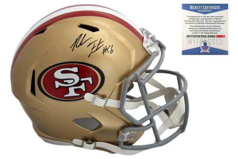 Reuben Foster Autographed SIGNED San Francisco 49ers Speed Rep Helmet - Beckett