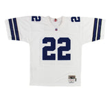 Emmitt Smith Signed Dallas Cowboys Mitchell & Ness Replica White NFL Jersey
