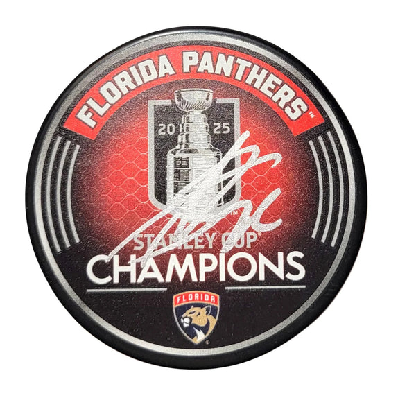 Sergei Bobrovsky Signed Florida Panthers 2025 Stanley Cup Champions Puck Beckett