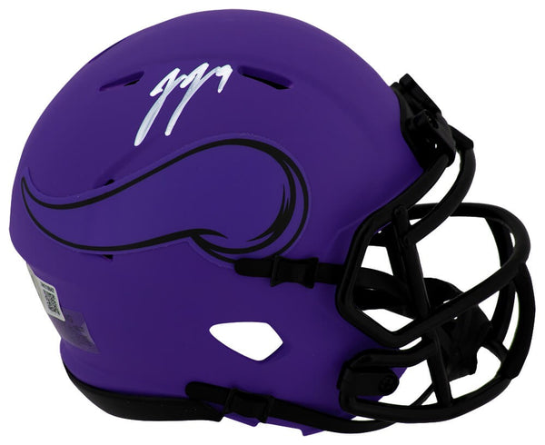 J.J. (JJ) McCarthy Signed Vikings RAVE Riddell Speed Mini Helmet - (BECKETT COA)